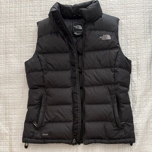 The North Face Women's Nuptse 700 Gilet Black down vest.